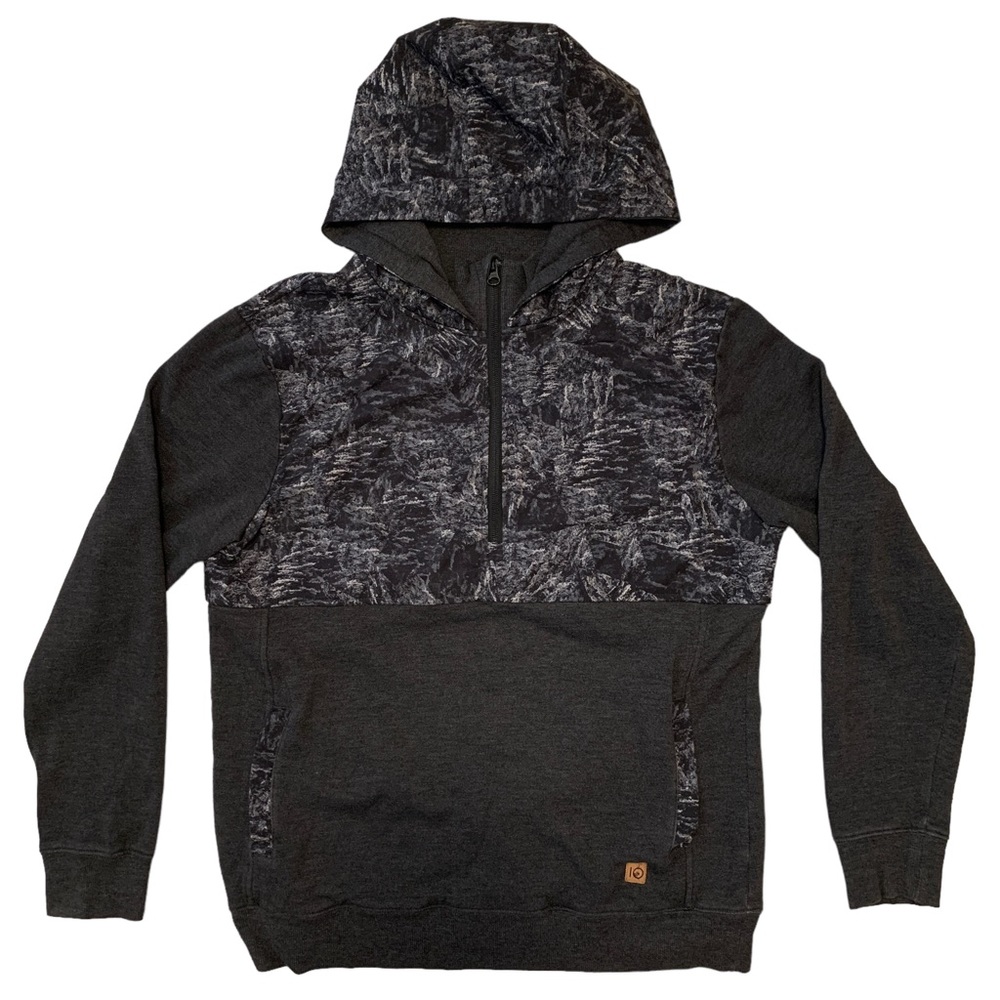 Tentree Calloway Gray Organic Cotton Blend Half Zip Hoodie